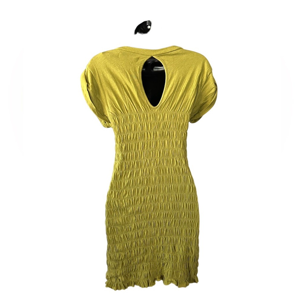 Urban Outfitters Green Runched Cut Out Back Mini Bodycon Dress Size Small NWT - Picture 3 of 4